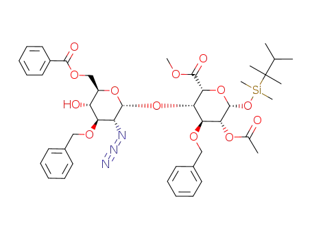 methyl [dimethylthexylsilyl 2-O-acetyl-4-O-(2-azido-6-O-benzoyl-3-O-benzyl-2-deoxy-α-D-glucopyranosyl)-3-O-benzyl-β-L-idopyranoside]uronate