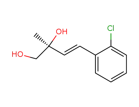 Molecular Structure of 845894-18-0 (3-Butene-1,2-diol, 4-(2-chlorophenyl)-2-methyl-, (2S,3E)-)