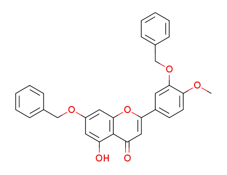 Molecular Structure of 172805-73-1 (7-benzyloxy-2-(3-benzyloxy-4-methoxyphenyl)-5-hydroxy-4H-chromen-4-one)