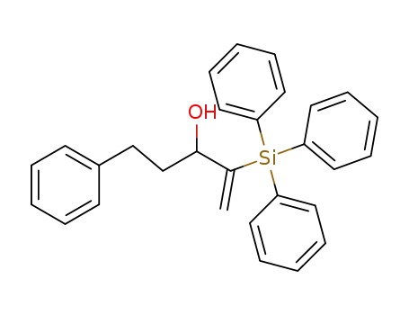 Molecular Structure of 719283-07-5 (5-phenyl-2-(triphenylsilyl)pent-1-en-3-ol)