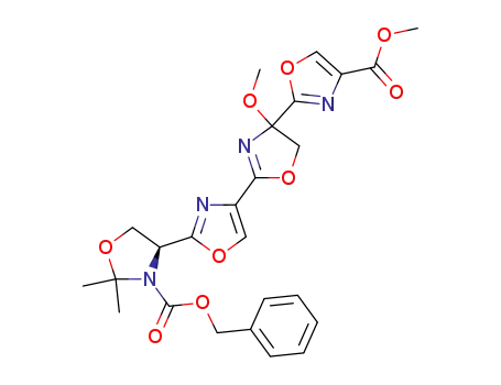 (S)-4'-Methoxy-2''',2'''-dimethyl-4',5',4''',5'''-tetrahydro-[2,4';2',4'';2'',4''']quateroxazole-4,3'''-dicarboxylic acid 3'''-benzyl ester 4-methyl ester