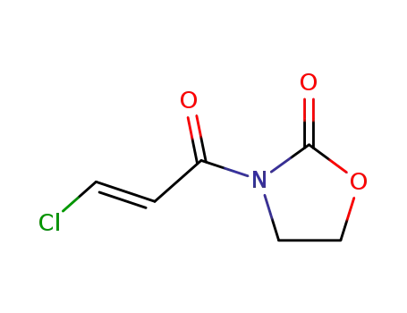 Molecular Structure of 165275-74-1 (2-Oxazolidinone, 3-[(2E)-3-chloro-1-oxo-2-propenyl]-)