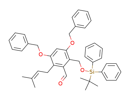 3,5-bis-benzyloxy-2-(<i>tert</i>-butyl-diphenyl-silanyloxymethyl)-6-(3-methyl-but-2-enyl)-benzaldehyde