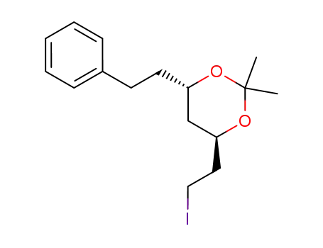 Molecular Structure of 745058-38-2 ((4R,6S)-4-(2-iodoethyl)-2,2-dimethyl-6-phenethyl-[1,3]dioxane)