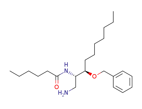 Molecular Structure of 592506-97-3 (Hexanamide, N-[(1S,2R)-1-(aminomethyl)-2-(phenylmethoxy)nonyl]-)