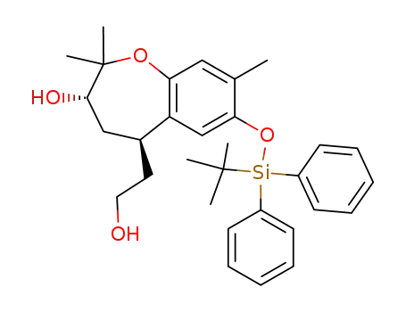 7-(<i>tert</i>-butyl-diphenyl-silanyloxy)-5-(2-hydroxy-ethyl)-2,2,8-trimethyl-2,3,4,5-tetrahydro-benzo[<i>b</i>]oxepin-3-ol