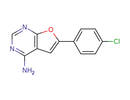 Molecular Structure of 744255-24-1 (6-(4-CHLOROPHENYL)FURO[2,3-D]PYRIMIDIN-4-AMINE)