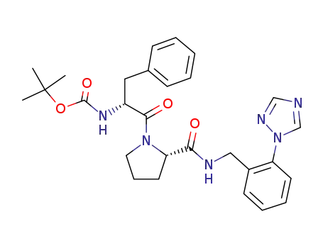 {1-(R)-benzyl-2-oxo-2-[2-(2-[1,2,4]triazol-1-yl-benzyl-carbamoyl)pyrrolidin-1-(S)-yl]-ethyl}carbamic acid tert-butyl ester