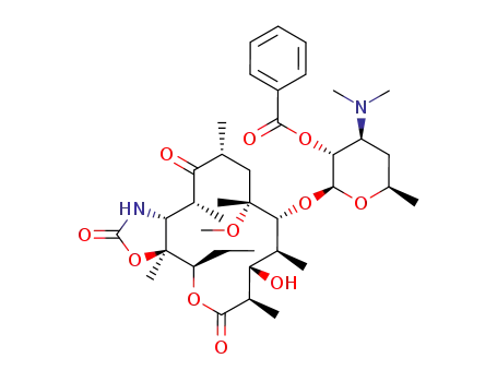 benzoic acid 4-dimethylamino-2-(4-ethyl-8-hydroxy-11-methoxy-3a,7,9,11,13,15-hexamethyl-2,6,14-trioxo-tetradecahydro-3,5-dioxa-1-aza-cyclopentacyclotetradecen-10-yloxy)-6-methyl-tetrahydro-pyran-3-yl ester