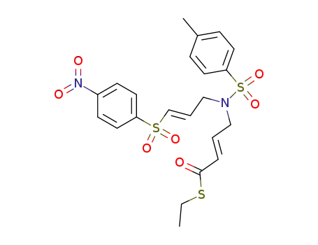 4-{[3-(4-nitro-benzenesulfonyl)-allyl]-(toluene-4-sulfonyl)-amino}-but-2-enethioic acid S-ethyl ester