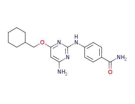 Molecular Structure of 610755-01-6 (Benzamide, 4-[[4-amino-6-(cyclohexylmethoxy)-2-pyrimidinyl]amino]-)