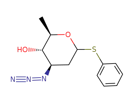 Molecular Structure of 611210-53-8 (phenyl 3-azido-2,3,6-trideoxy-1-thio-D-arabinohexopyranoside)