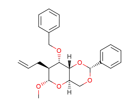 methyl 3-O-benzyl-4,6-O-benzylidene-2-deoxy-2-C-(prop-2-enyl)-α-D-altropyranoside