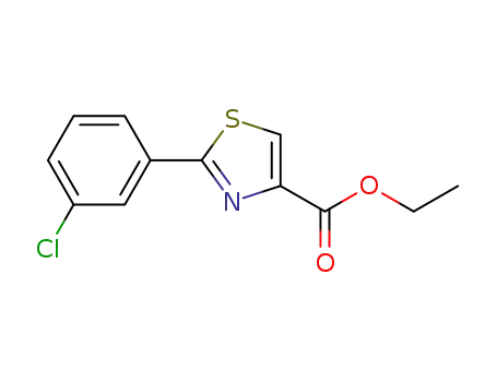 Molecular Structure of 132089-34-0 (2-(3-CHLORO-PHENYL)-THIAZOLE-4-CARBOXYLIC ACID ETHYL ESTER)
