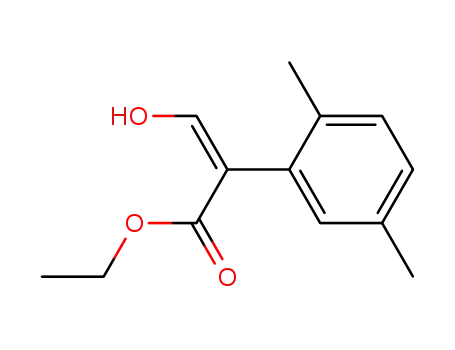 Molecular Structure of 795274-98-5 (Benzeneacetic acid, alpha-(hydroxymethylene)-2,5-dimethyl-, ethyl ester (9CI))