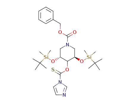 (3R,5R)-1-benzyloxycarbonyl-3,5-bis(tert-butyldimethylsiloxy)-4-(1-imidazolylcarbothioyloxy)-piperidine