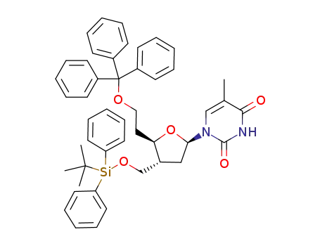 2,4(1H,3H)-Pyrimidinedione,
1-[(2R,4R,5R)-4-[[[(1,1-dimethylethyl)diphenylsilyl]oxy]methyl]tetrahydro-
5-[2-(triphenylmethoxy)ethyl]-2-furanyl]-5-methyl-