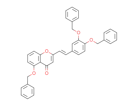 Molecular Structure of 652539-39-4 (4H-1-Benzopyran-4-one,
2-[(1E)-2-[3,4-bis(phenylmethoxy)phenyl]ethenyl]-5-(phenylmethoxy)-)