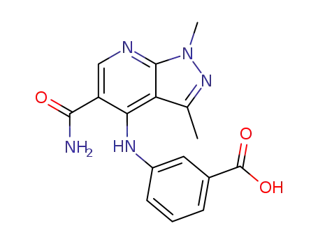 3-{[5-(aminocarbonyl)-1,3-dimethyl-1H-pyrazolo[3,4-b]pyridin-4-yl]amino}benzoic acid