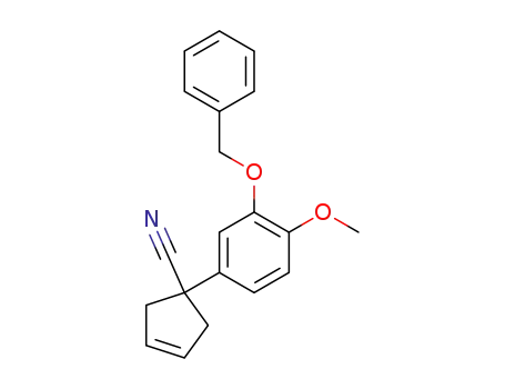 Molecular Structure of 763109-95-1 (1-(3-benzyloxy-4-methoxyphenyl)cyclopen-3-ene-1-carbonitrile)