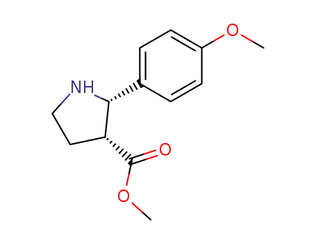 Molecular Structure of 748777-12-0 ((2S,3R)-Methyl 2-(4-methoxyphenyl)pyrrolidine-3-carboxylate)