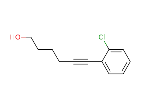 Molecular Structure of 608130-99-0 (6-(2-chloro-phenyl)-hex-5-yn-1-ol)