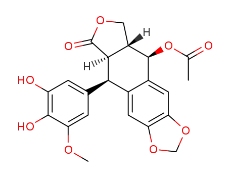 Acetic acid (5R,5aR,8aR,9R)-9-(3,4-dihydroxy-5-methoxy-phenyl)-8-oxo-5,5a,6,8,8a,9-hexahydro-furo[3',4':6,7]naphtho[2,3-d][1,3]dioxol-5-yl ester