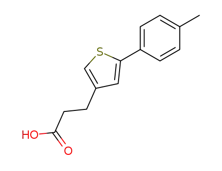 Molecular Structure of 194142-12-6 (3-Thiophenepropanoic acid, 5-(4-methylphenyl)-)