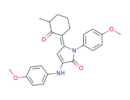 2H-Pyrrol-2-one,
1,5-dihydro-1-(4-methoxyphenyl)-3-[(4-methoxyphenyl)amino]-5-(3-meth
yl-2-oxocyclohexylidene)-, (5E)-