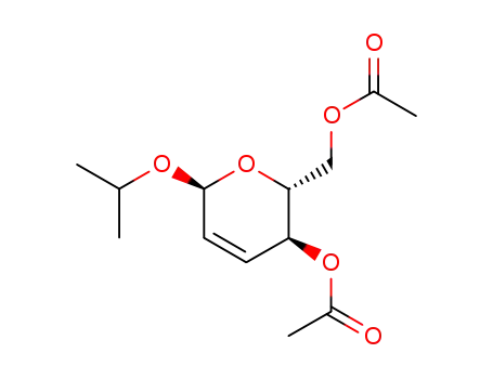 Molecular Structure of 69247-19-4 (isopropyl 4,6-di-O-acetyl-2,3-dideoxy-α-D-erythro-hex-2-enopyranoside)
