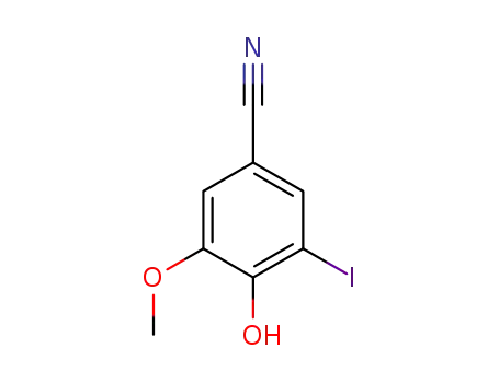 Molecular Structure of 834907-45-8 (Benzonitrile, 4-hydroxy-3-iodo-5-methoxy-)