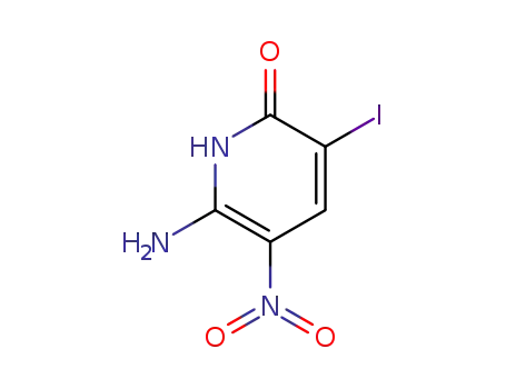 Molecular Structure of 642460-96-6 (2(1H)-Pyridinone, 6-amino-3-iodo-5-nitro-)