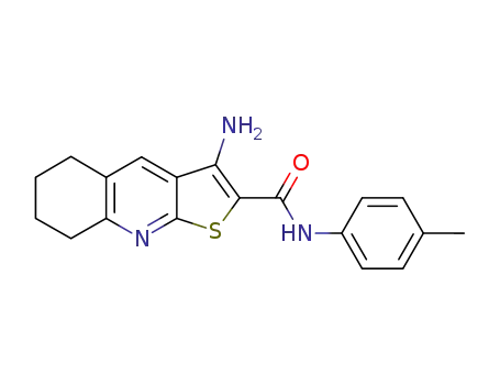 Molecular Structure of 441718-28-1 (Thieno[2,3-b]quinoline-2-carboxamide,
3-amino-5,6,7,8-tetrahydro-N-(4-methylphenyl)-)