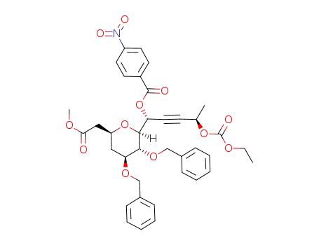 (1R,4R)-1-[2,3-di-O-benzyl-4,6-dideoxy-6-(methoxycarbonyl)-D-gluco-β-C-pyranosyl]-4-O-(ethoxycarbonyl)-1-O-(4-nitrobenzoyl)pent-2-yne-1,4-diol