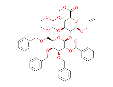 methyl (2-O-benzoyl-3,4,6-tri-O-benzyl-β-D-galactopyranosyl)-(1->2)-(allyl 3,4-di-O-methoxymethyl-β-D-glucopyranosid)uronate