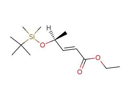 Molecular Structure of 105198-43-4 (2-Pentenoic acid, 4-[[(1,1-dimethylethyl)dimethylsilyl]oxy]-, ethyl ester,
(Z)-)