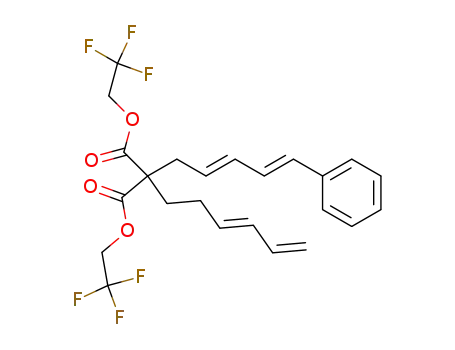 Molecular Structure of 615547-08-5 (2-((E)-Hexa-3,5-dienyl)-2-((2E,4E)-5-phenyl-penta-2,4-dienyl)-malonic acid bis-(2,2,2-trifluoro-ethyl) ester)