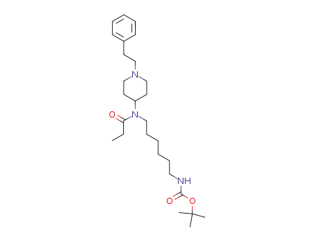 Molecular Structure of 678188-79-9 (Carbamic acid,
[6-[(1-oxopropyl)[1-(2-phenylethyl)-4-piperidinyl]amino]hexyl]-,
1,1-dimethylethyl ester)