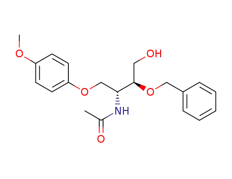 Molecular Structure of 596128-75-5 (Acetamide,
N-[(1R,2S)-3-hydroxy-1-[(4-methoxyphenoxy)methyl]-2-(phenylmethoxy)
propyl]-)