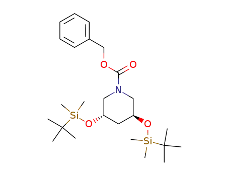 1-Piperidinecarboxylic acid,
3,5-bis[[(1,1-dimethylethyl)dimethylsilyl]oxy]-, phenylmethyl ester,
(3S,5S)-