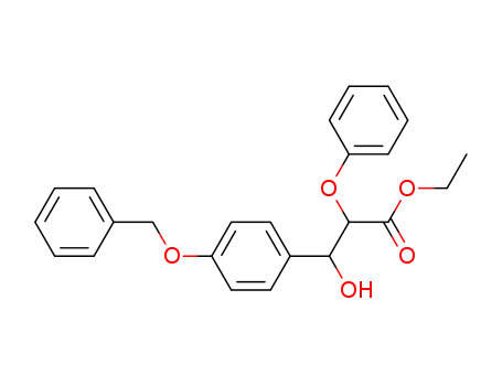 Molecular Structure of 698347-46-5 (3-(4-benzyloxyphenyl)-2-phenoxy-3-hydroxypropionic acid ethyl ester)