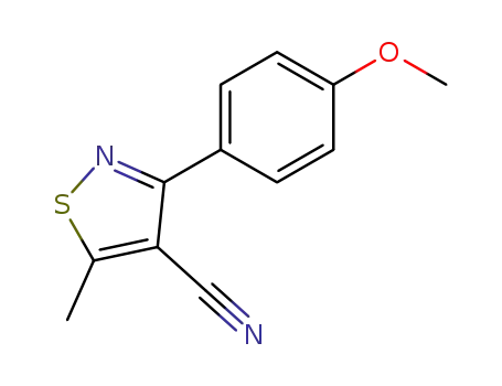 Molecular Structure of 19762-74-4 (3-(4-methoxyphenyl)-5-methyl-4-isothiazolecarbonitrile)
