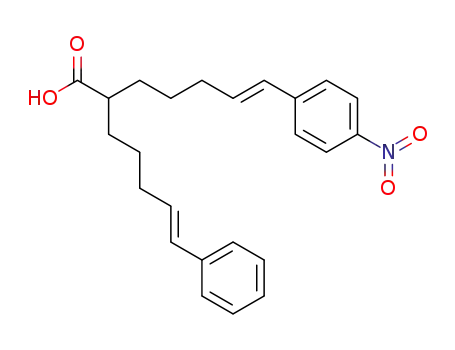 Molecular Structure of 824431-63-2 (6-Heptenoic acid, 2-[(4E)-5-(4-nitrophenyl)-4-pentenyl]-7-phenyl-, (6E)-)