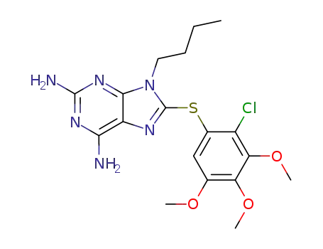 2-amino-9-butyl-8-(2-chloro-3,4,5-trimethoxy-phenylsulfanyl)adenine