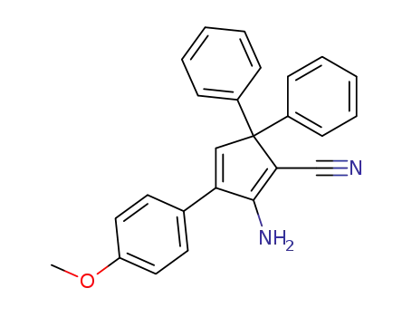 Molecular Structure of 625844-85-1 (1,3-Cyclopentadiene-1-carbonitrile,
2-amino-3-(4-methoxyphenyl)-5,5-diphenyl-)