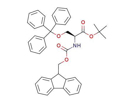 Molecular Structure of 600172-98-3 (L-Serine, N-[(9H-fluoren-9-ylmethoxy)carbonyl]-O-(triphenylmethyl)-,
1,1-dimethylethyl ester)