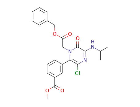 3-(1-benzyloxycarbonylmethyl-3-chloro-5-isopropylamino-6-oxo-1,6-dihydro-pyrazin-2-yl)-benzoic acid methyl ester