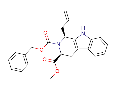Molecular Structure of 630115-85-4 (2H-Pyrido[3,4-b]indole-2,3-dicarboxylic acid,
1,3,4,9-tetrahydro-1-(2-propenyl)-, 3-methyl 2-(phenylmethyl) ester,
(1S,3S)-)
