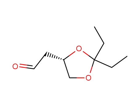 Molecular Structure of 127793-59-3 (1,3-Dioxolane-4-acetaldehyde, 2,2-diethyl-, (4S)-)