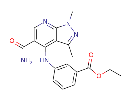 ethyl 3-{[5-(aminocarbonyl)-1,3-dimethyl-1H-pyrazolo[3,4-b]pyridin-4-yl]amino}benzoate